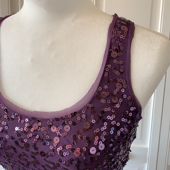 MAX STUDIO PURPLE SEQUIN RACER BACK DRESS - Picture 2 of 6